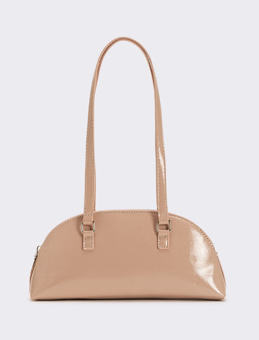Borsa donna mezzaluna in vernice - Rosa