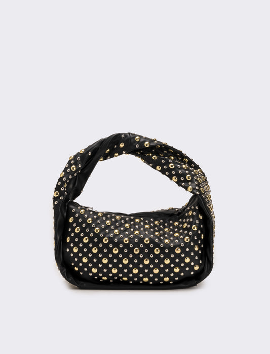 Borsa donna con borchie a bolla - Nero