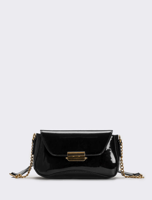 Tracolla donna in vernice - Nero