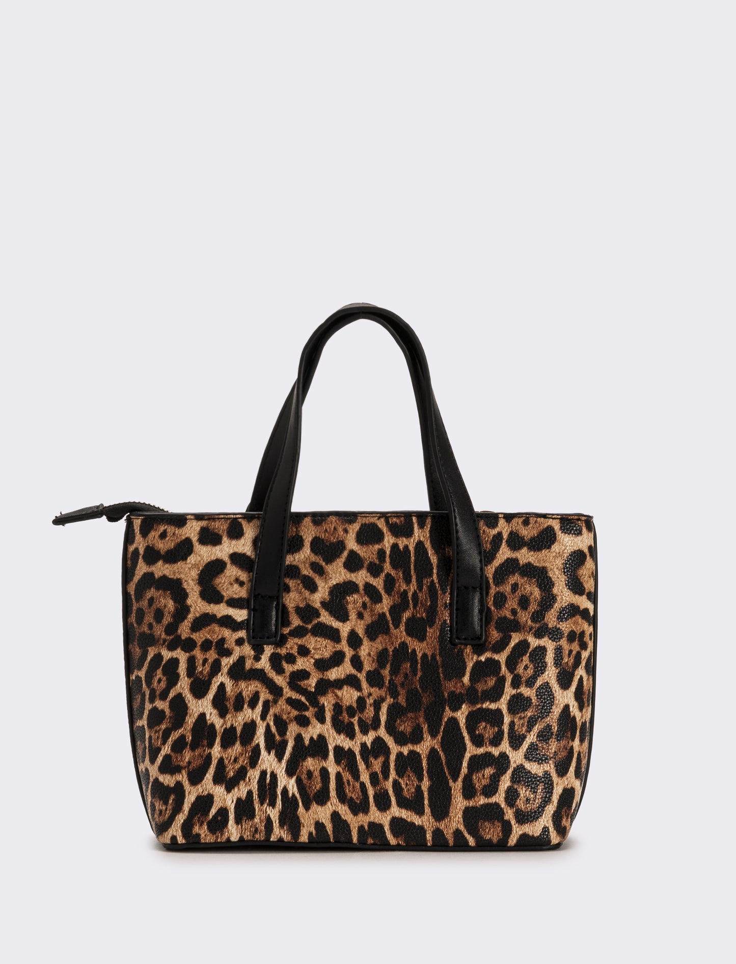 Borsa a mano donna leopardata stampata - Marrone