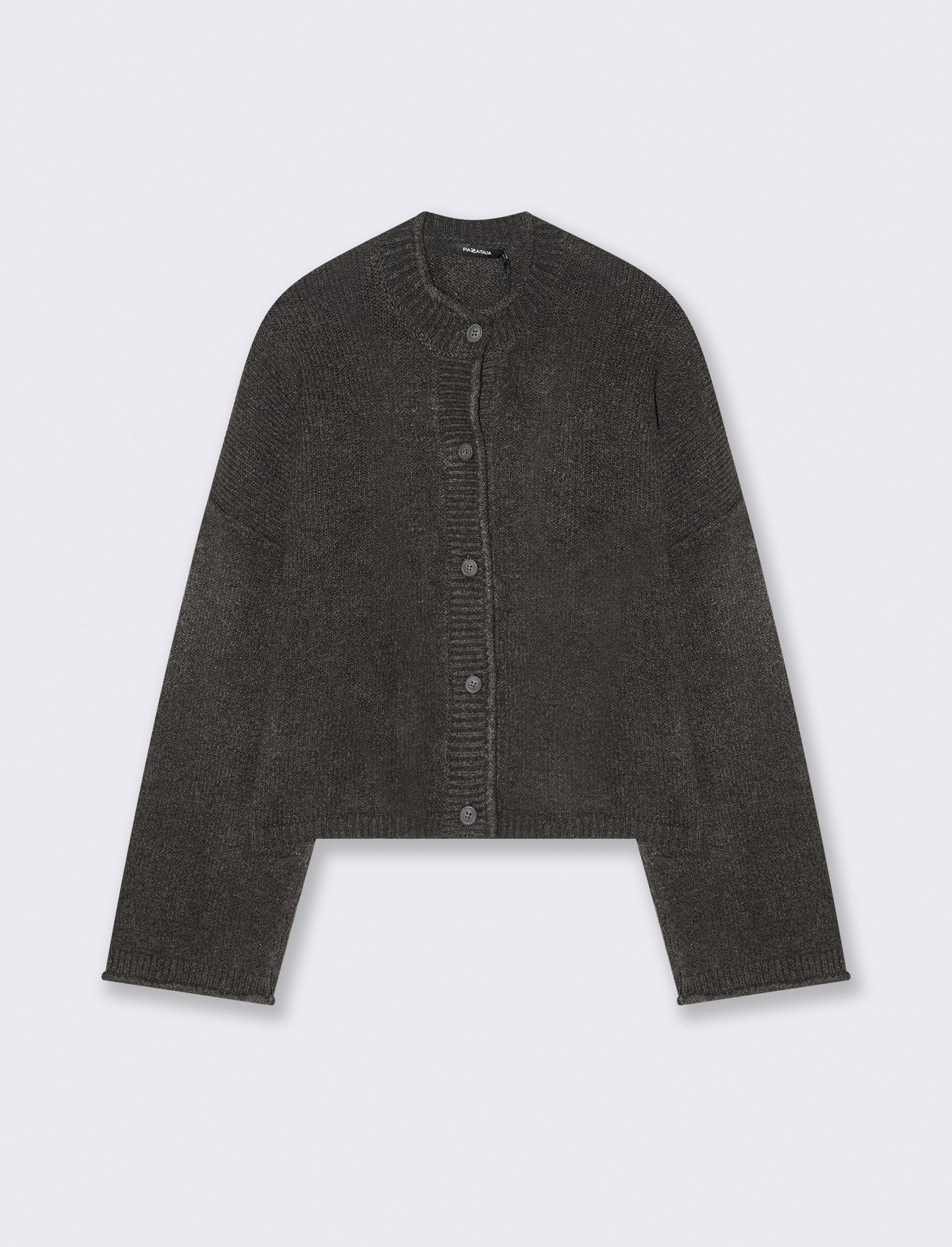 CARDIGAN CON BOTTONI EFFETTO TARTARUGATO - Antracite melange