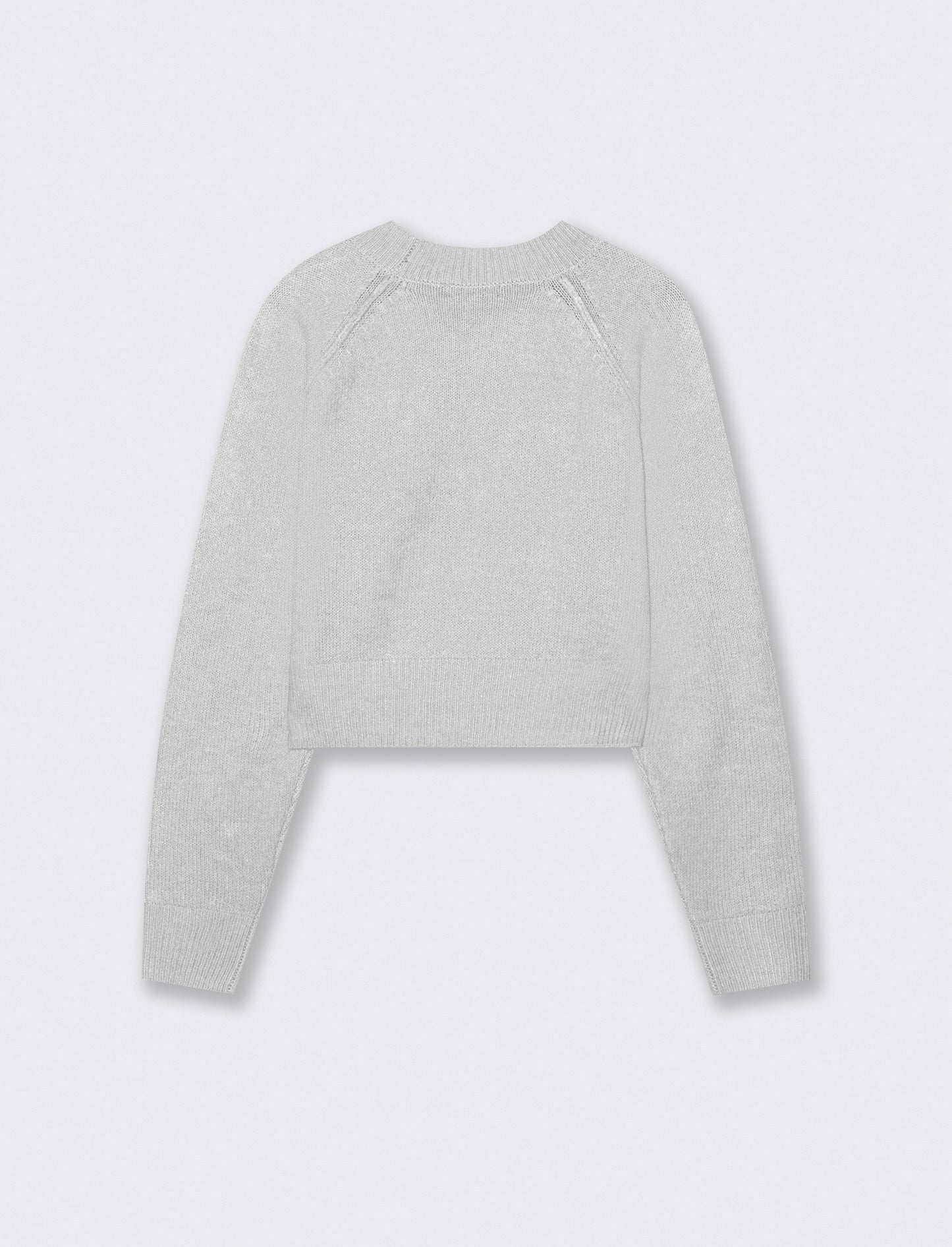 PULLOVER CROP CON CUCITURE IN RILIEVO - Grigio chiaro mel.
