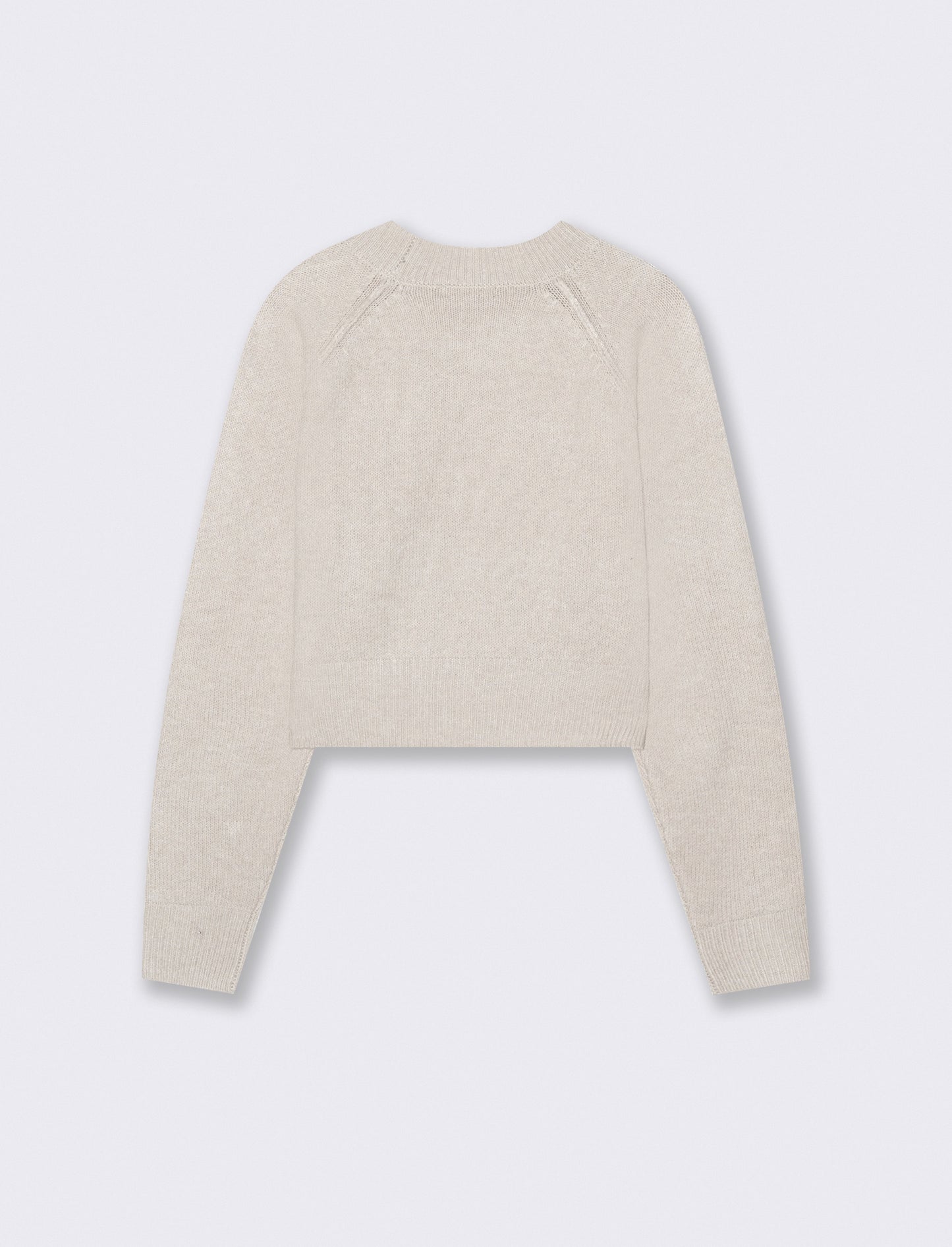 PULLOVER CROP CON CUCITURE IN RILIEVO - Beige grano