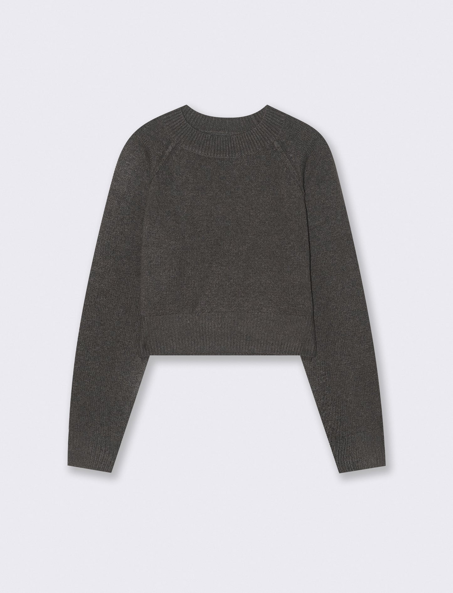 PULLOVER CROP CON CUCITURE IN RILIEVO - Antracite melange