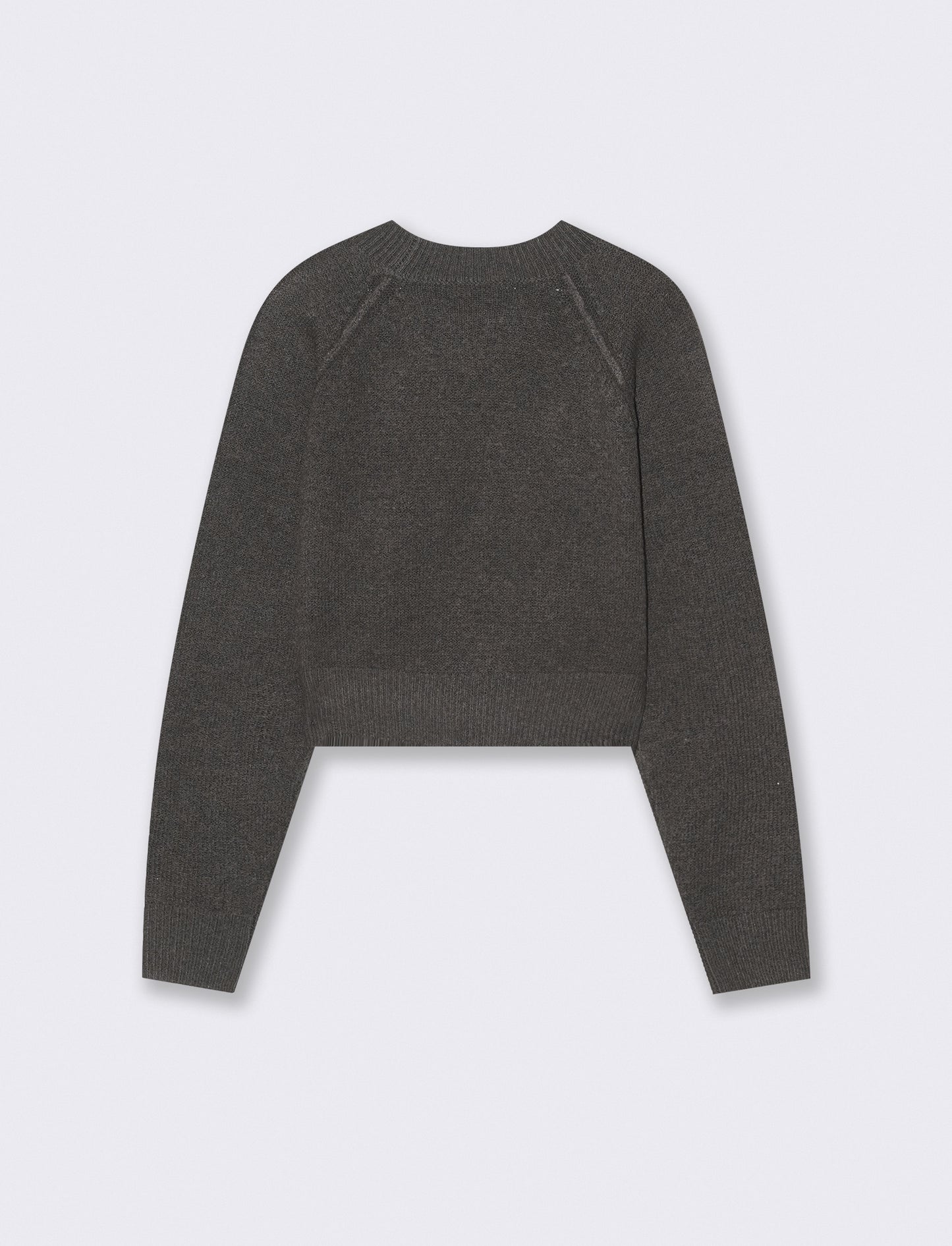 PULLOVER CROP CON CUCITURE IN RILIEVO - Antracite melange