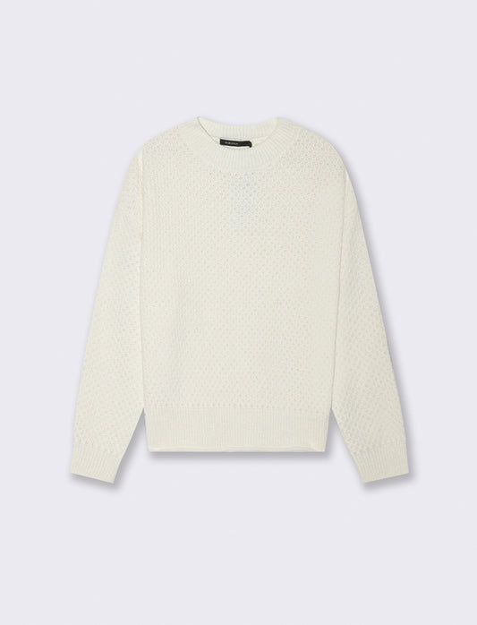 PULLOVER IN CINIGLIA OPACA - Avorio