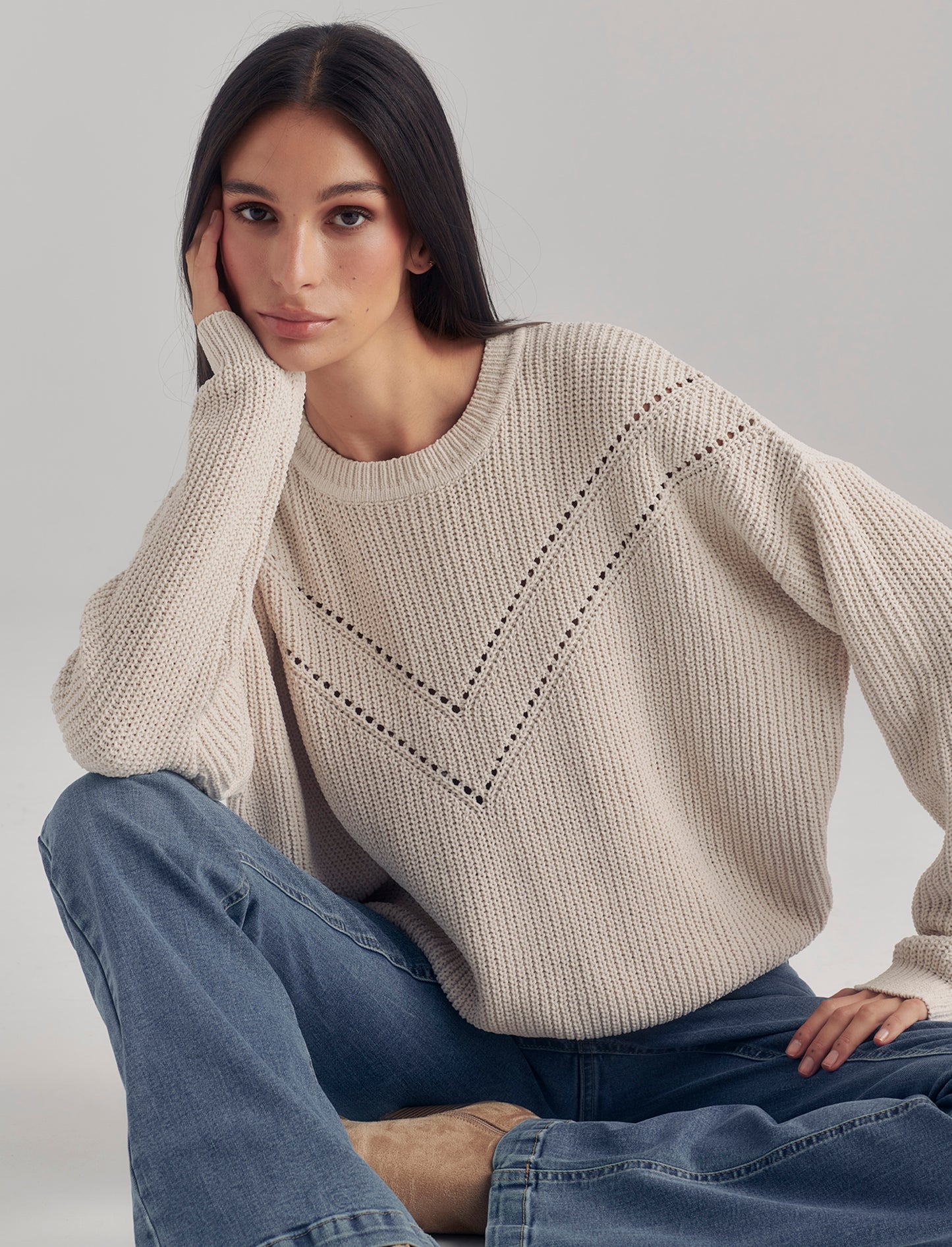 PULLOVER IN CINIGLIA - Beige grano
