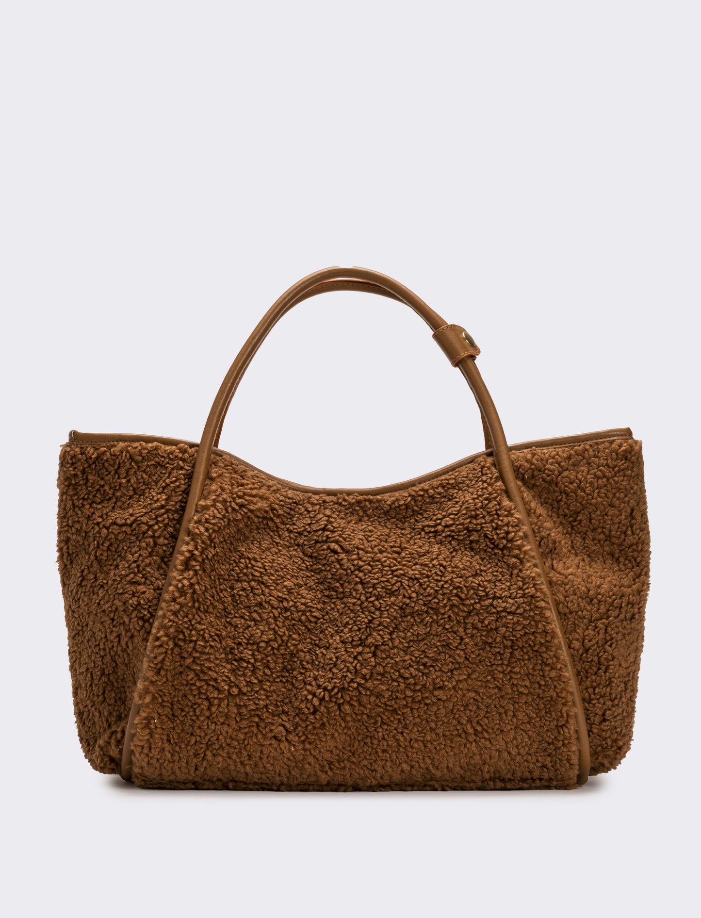 Shopper donna grande in finta pelliccia - Marrone
