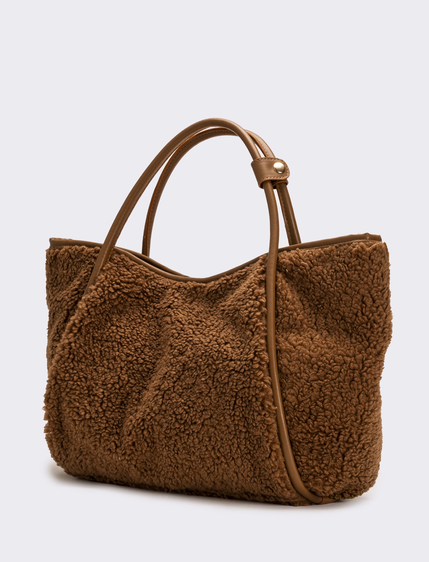 Shopper donna grande in finta pelliccia - Marrone