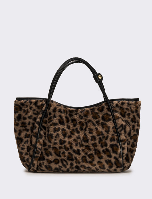 Shopper donna grande in finta pelliccia - Leopardato