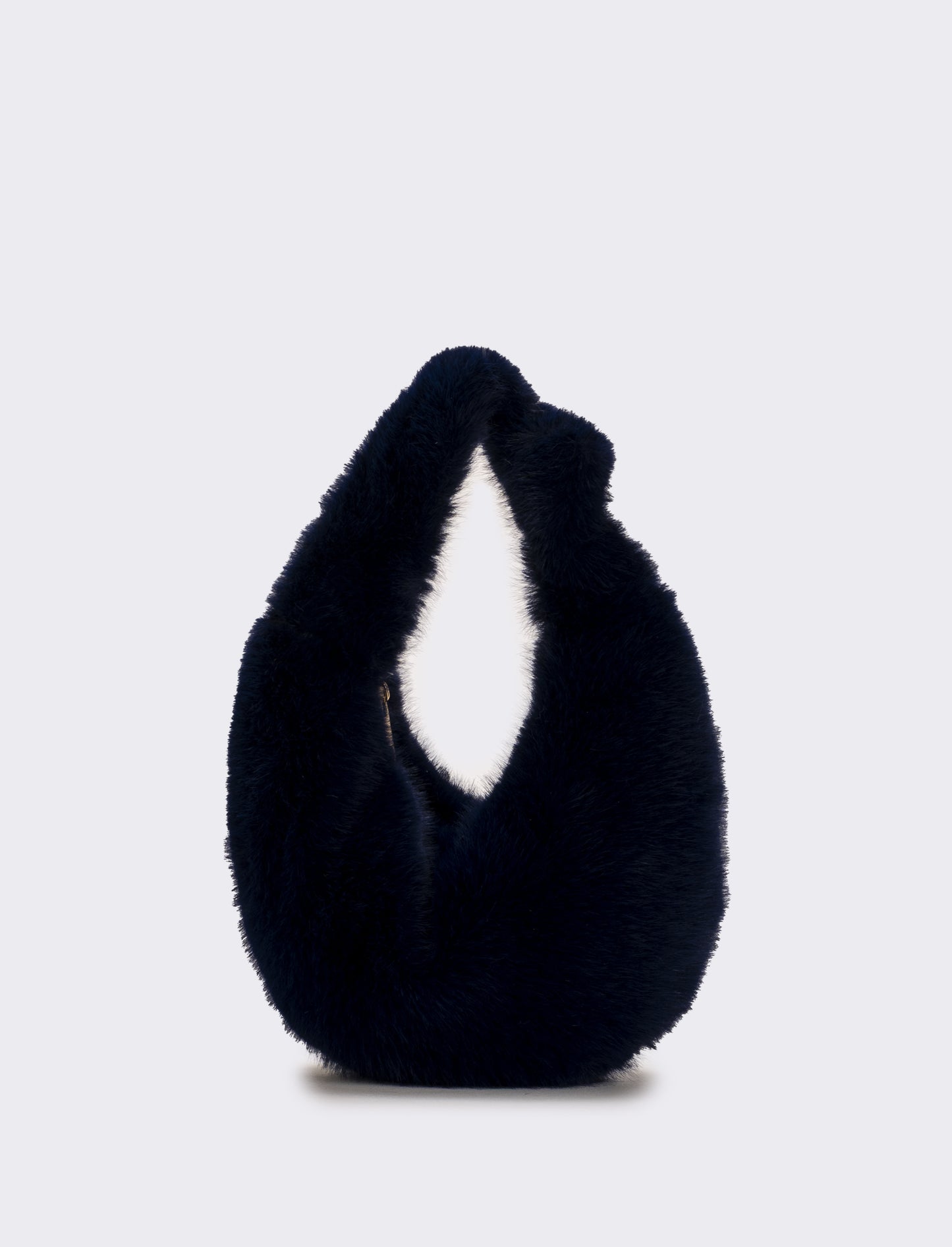 Borsa a mano donna in finta pelliccia - Blu