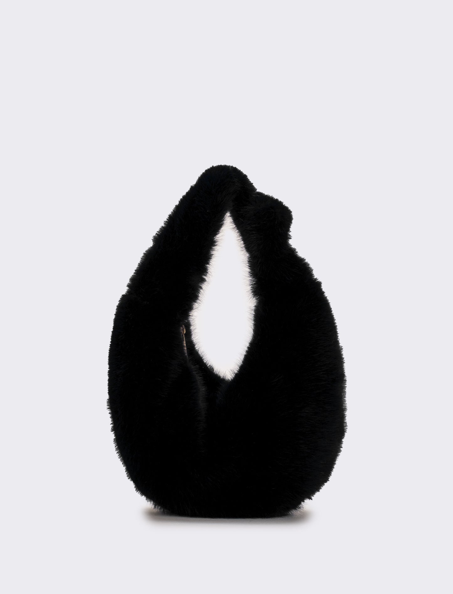 Borsa a mano donna in finta pelliccia - Nero