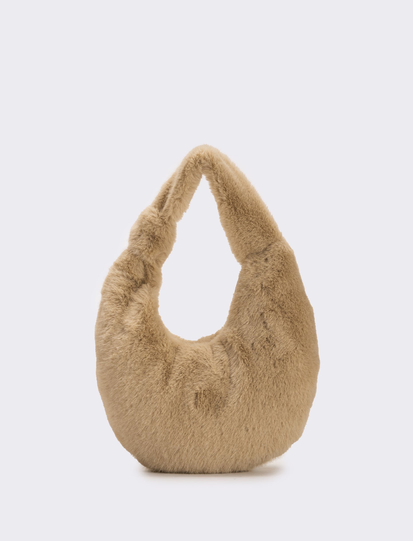 Borsa a mano donna in finta pelliccia - Beige
