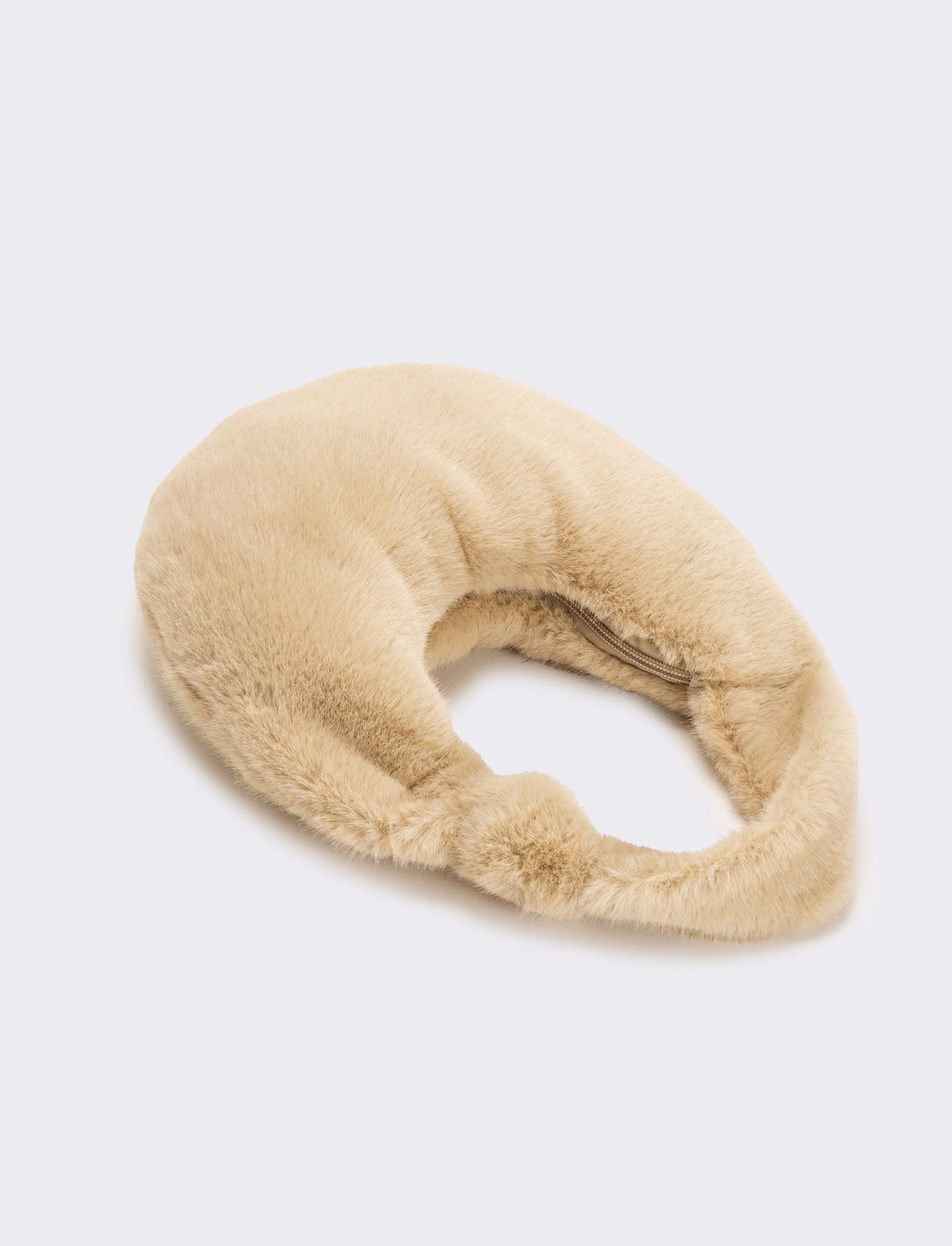 Borsa a mano donna in finta pelliccia - Beige