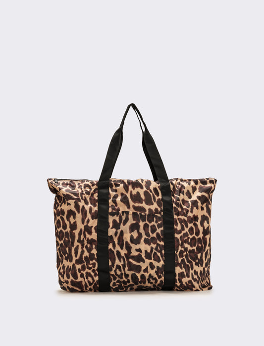 Borsone donna da viaggio in nylon - Leopardato