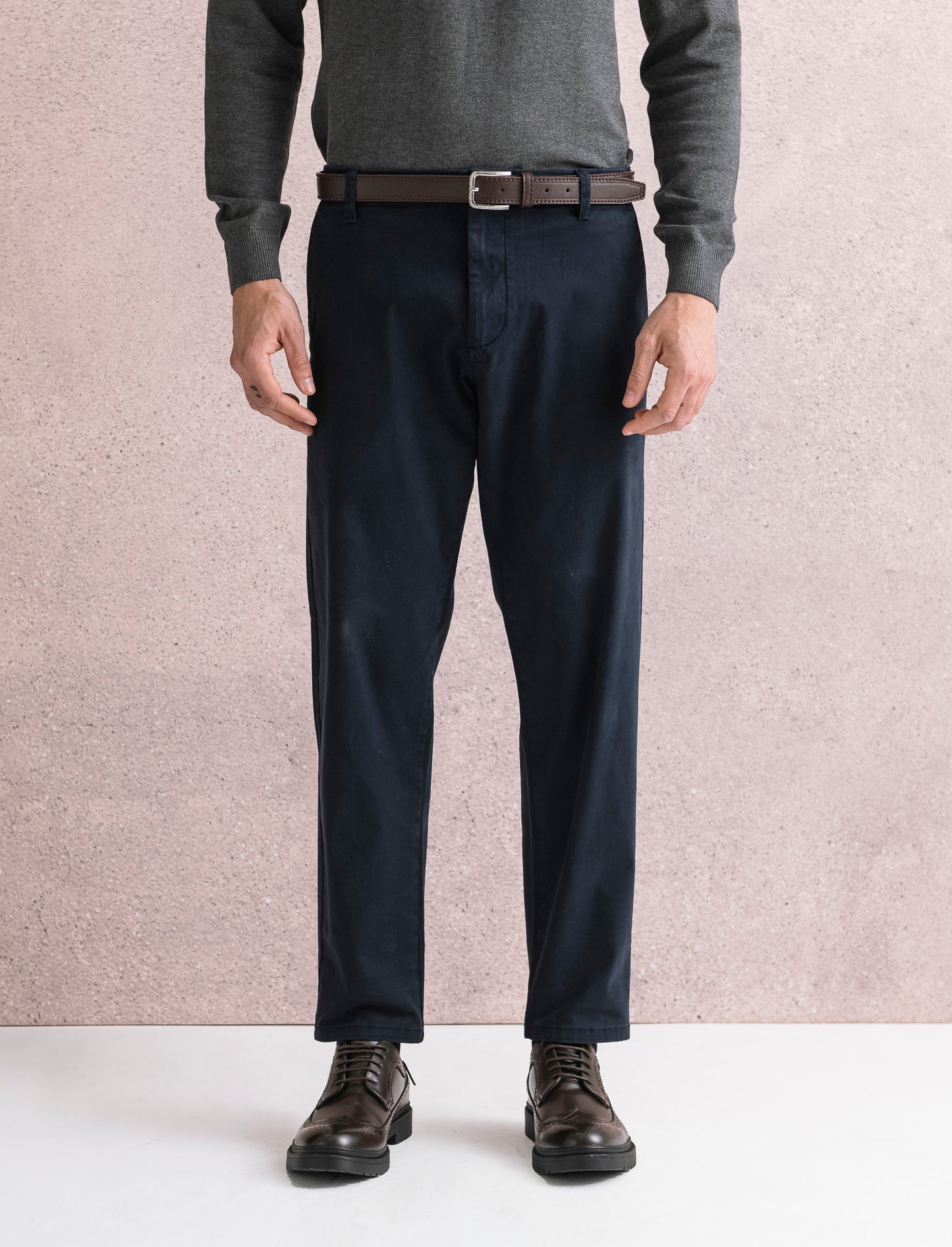 PANTALONI CHINO REGULAR FIT - Blu