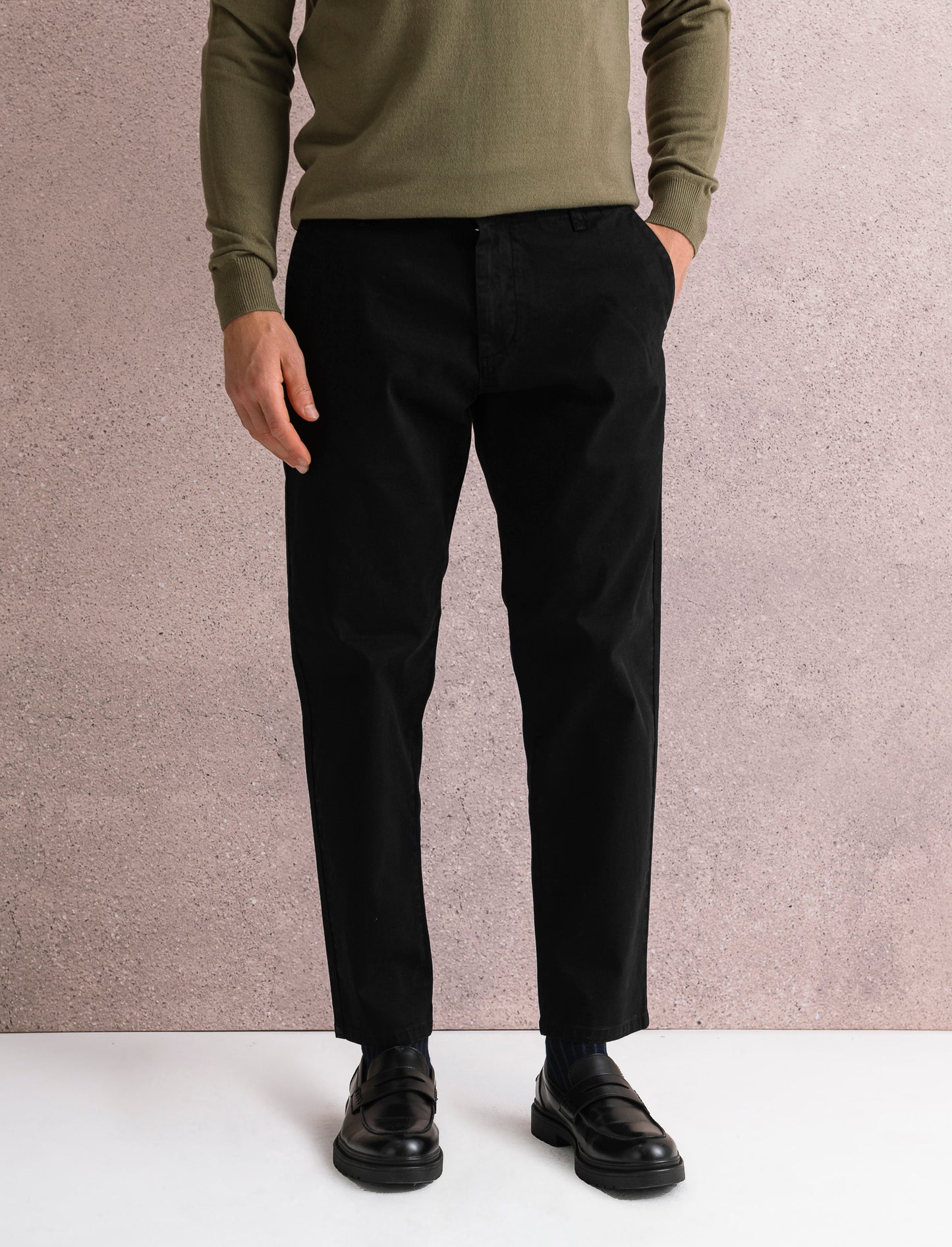 PANTALONI CHINO REGULAR FIT - Nero