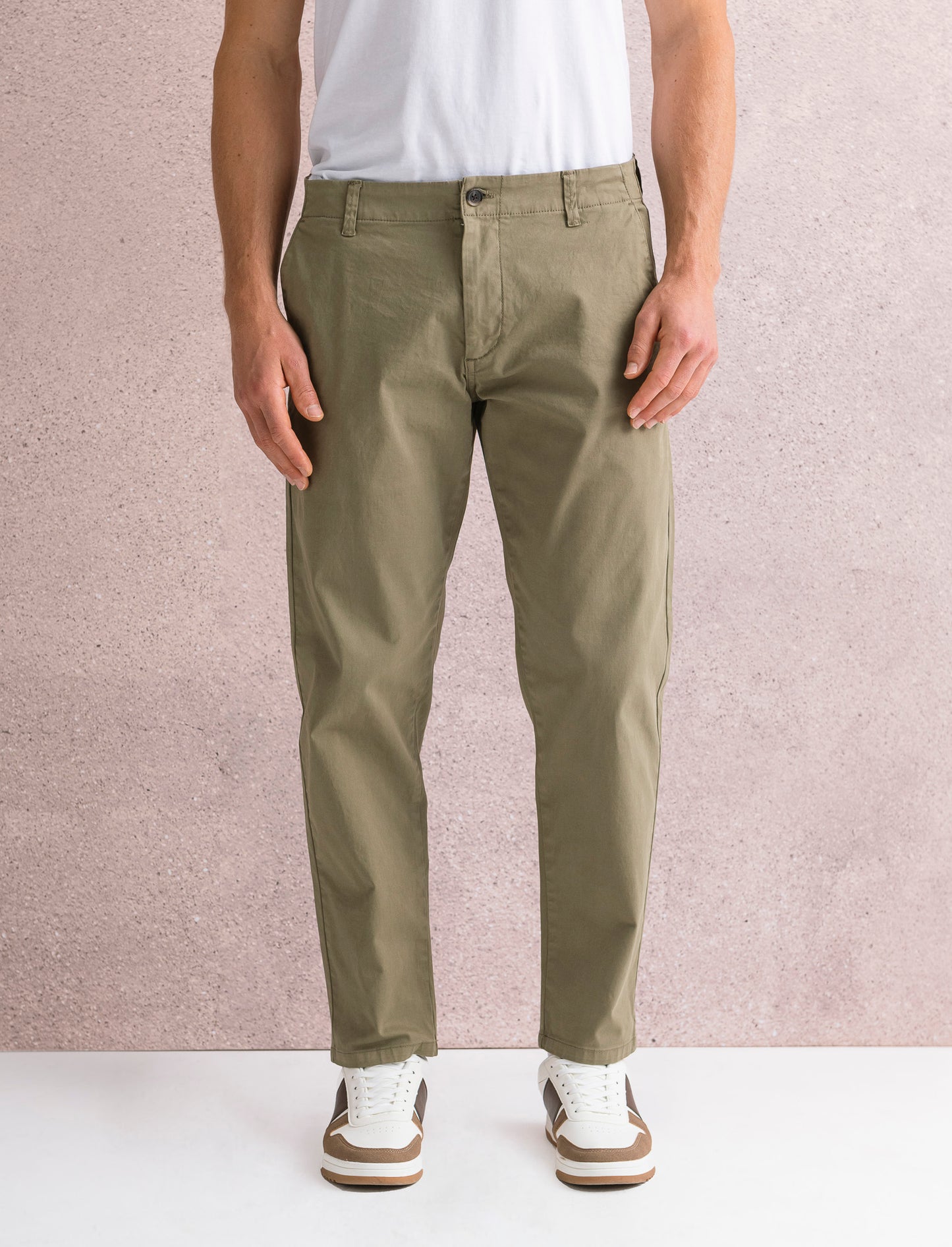PANTALONI CHINO REGULAR FIT - Verde oliva