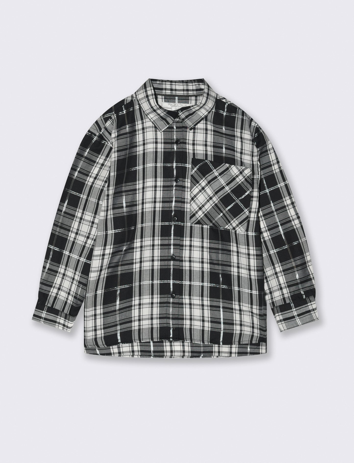 Camicia manica lunga con taschino. - Nero
