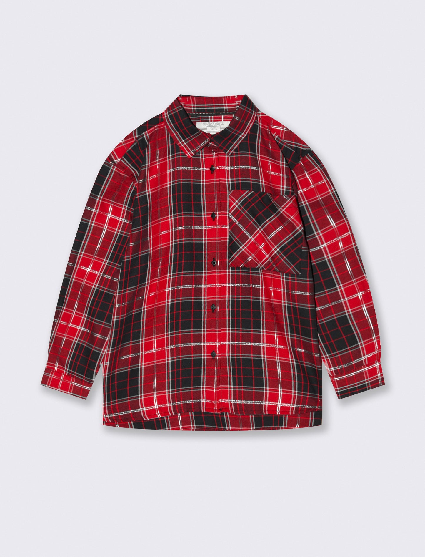 Camicia manica lunga con taschino. - Bordeaux