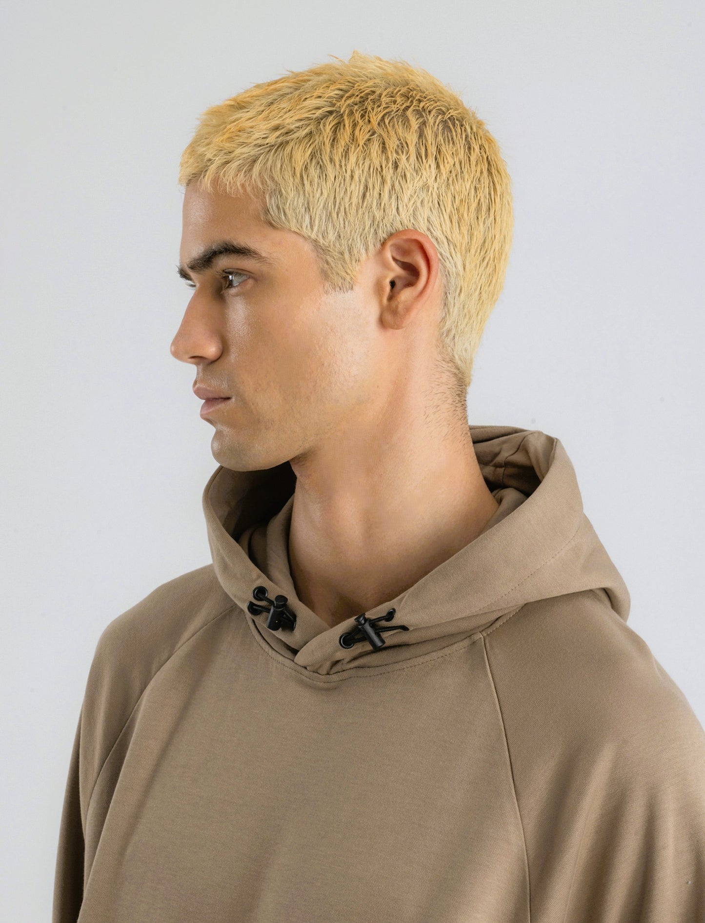 FELPA  CON CAPPUCCIO IN INTERLOCK CON CERNIERA - Grigio tortora