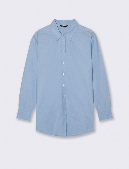 CAMICIA IN COTONE - Celeste