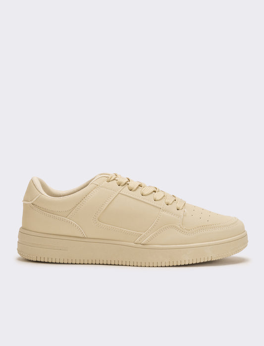 Sneakers monocolore da uomo - Beige