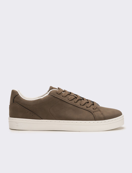 Sneakers minimal da uomo - Marrone