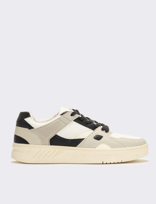 Sneakers con inserti da uomo - Bianco-blu