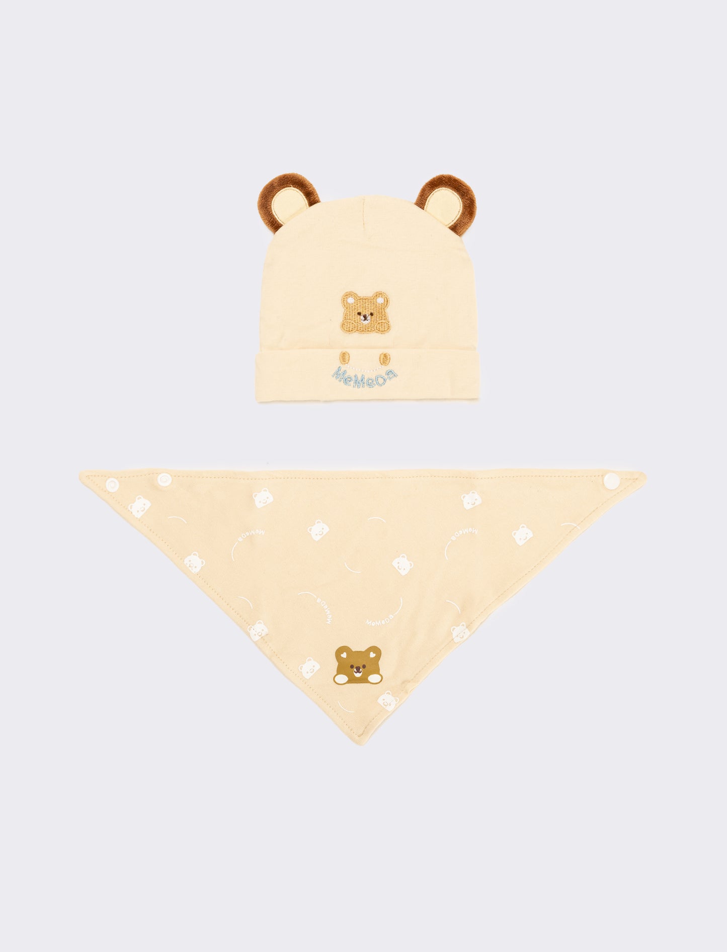 Cuffia e triangolo neonato - Beige