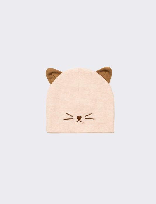 Cuffia gattina con orecchie - Rosa