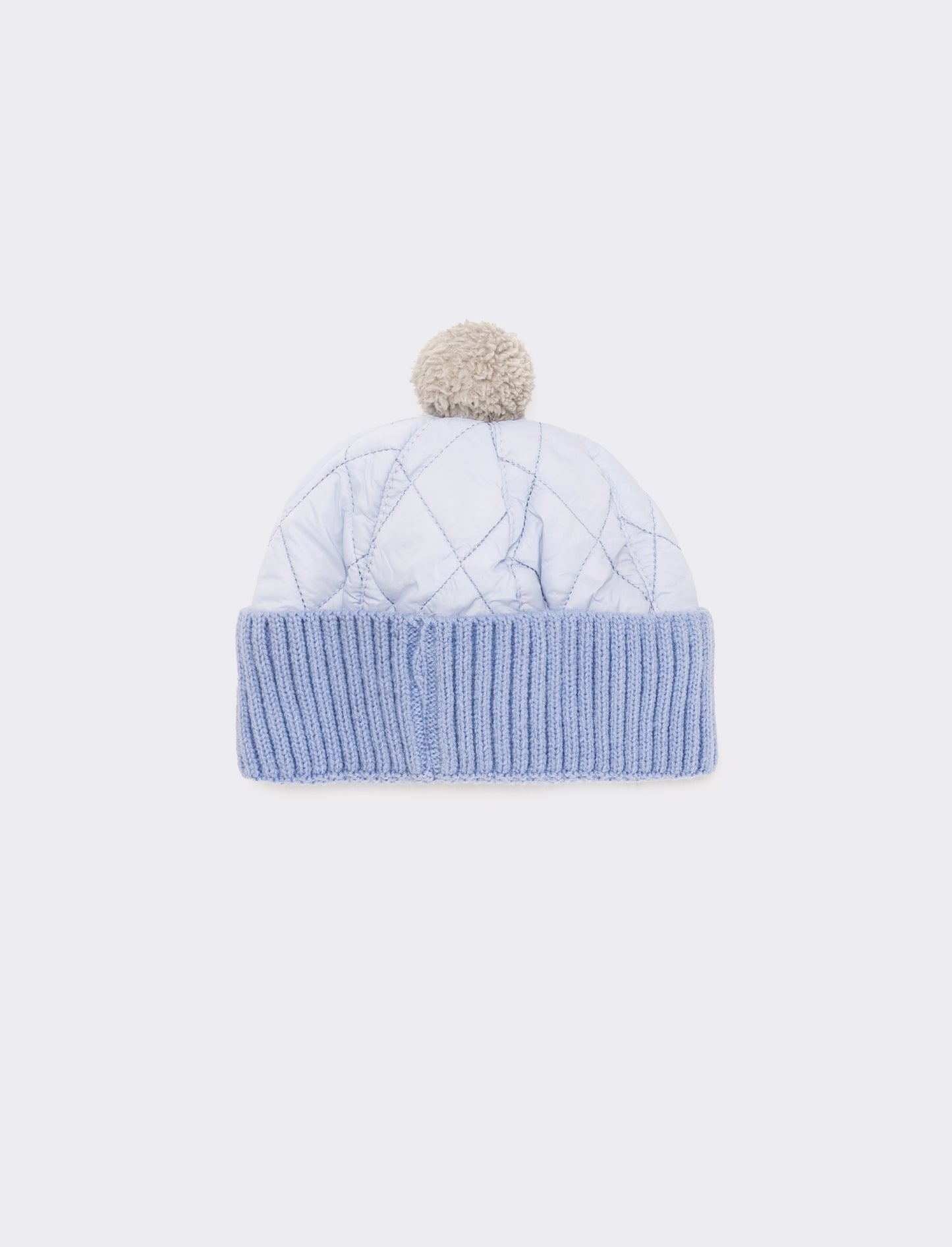 Cappello neonato con pon pon trapuntato - Azzurro