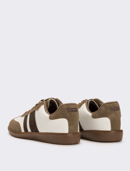 Sneakers con inserti laterali da uomo - Marrone