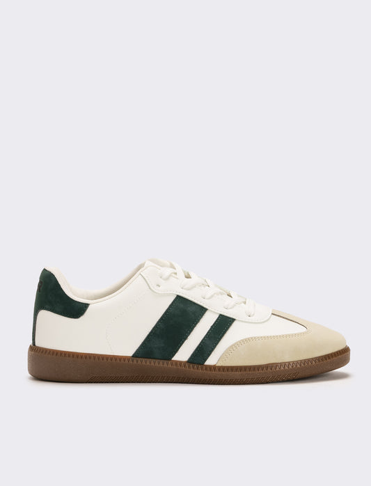 Sneakers con inserti laterali da uomo - Bianco