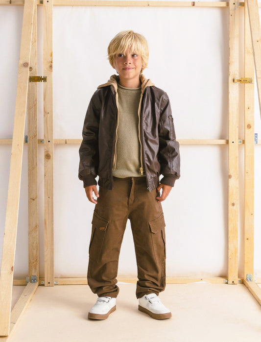 PANTALONI CARGO - Marrone