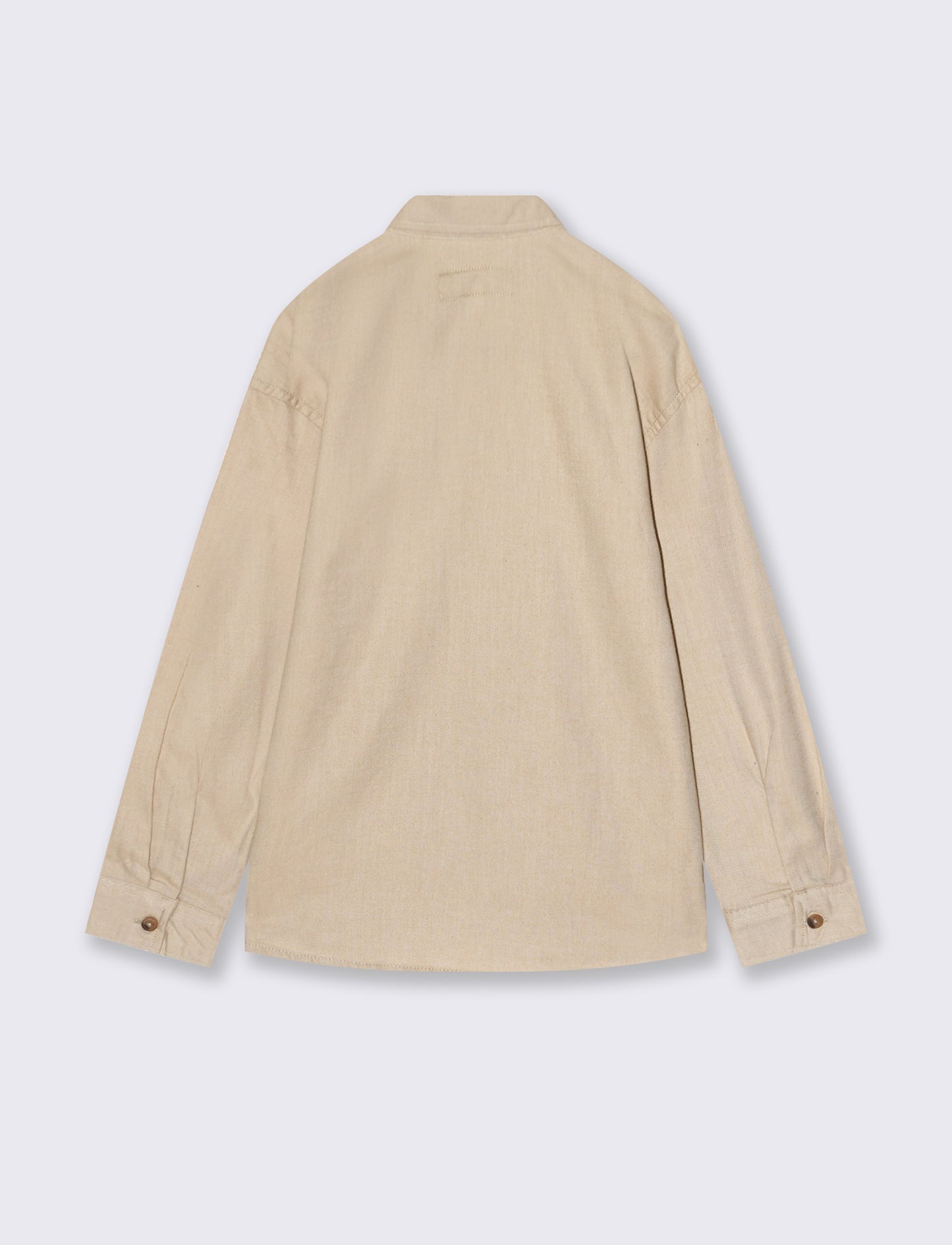 Camicia in flanella con tasche - Beige