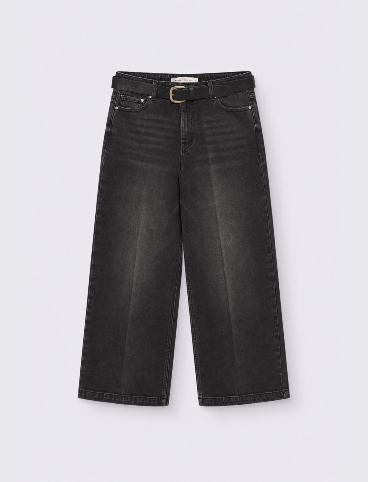 Jeans cinque tasche a vita alta - Nero