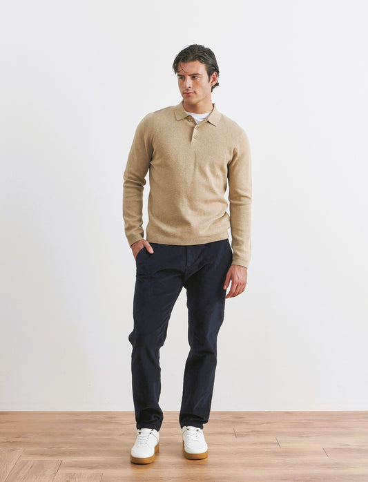 PANTALONI CHINO IN VELLUTO - Blu