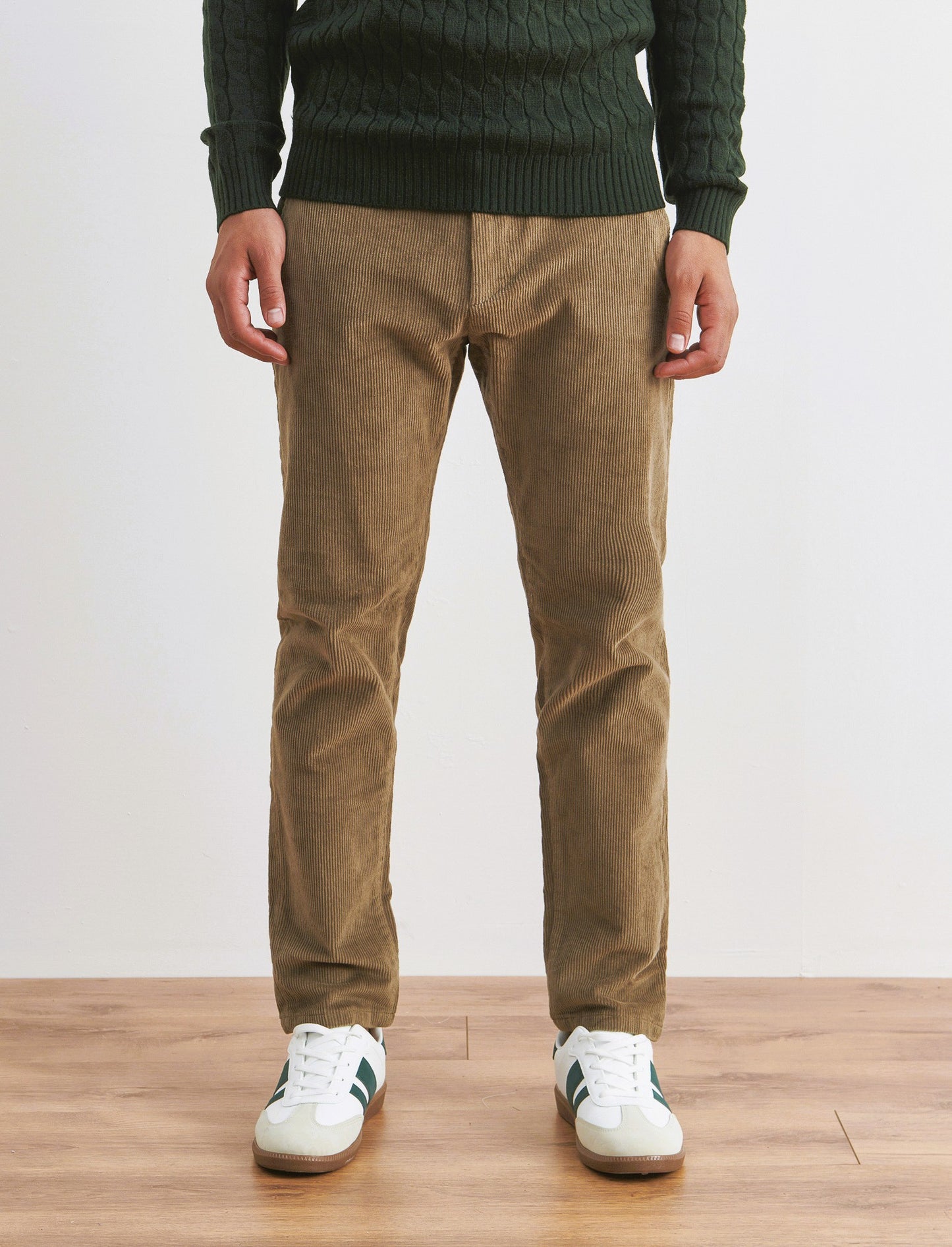 PANTALONI CHINO IN VELLUTO - Verde oliva