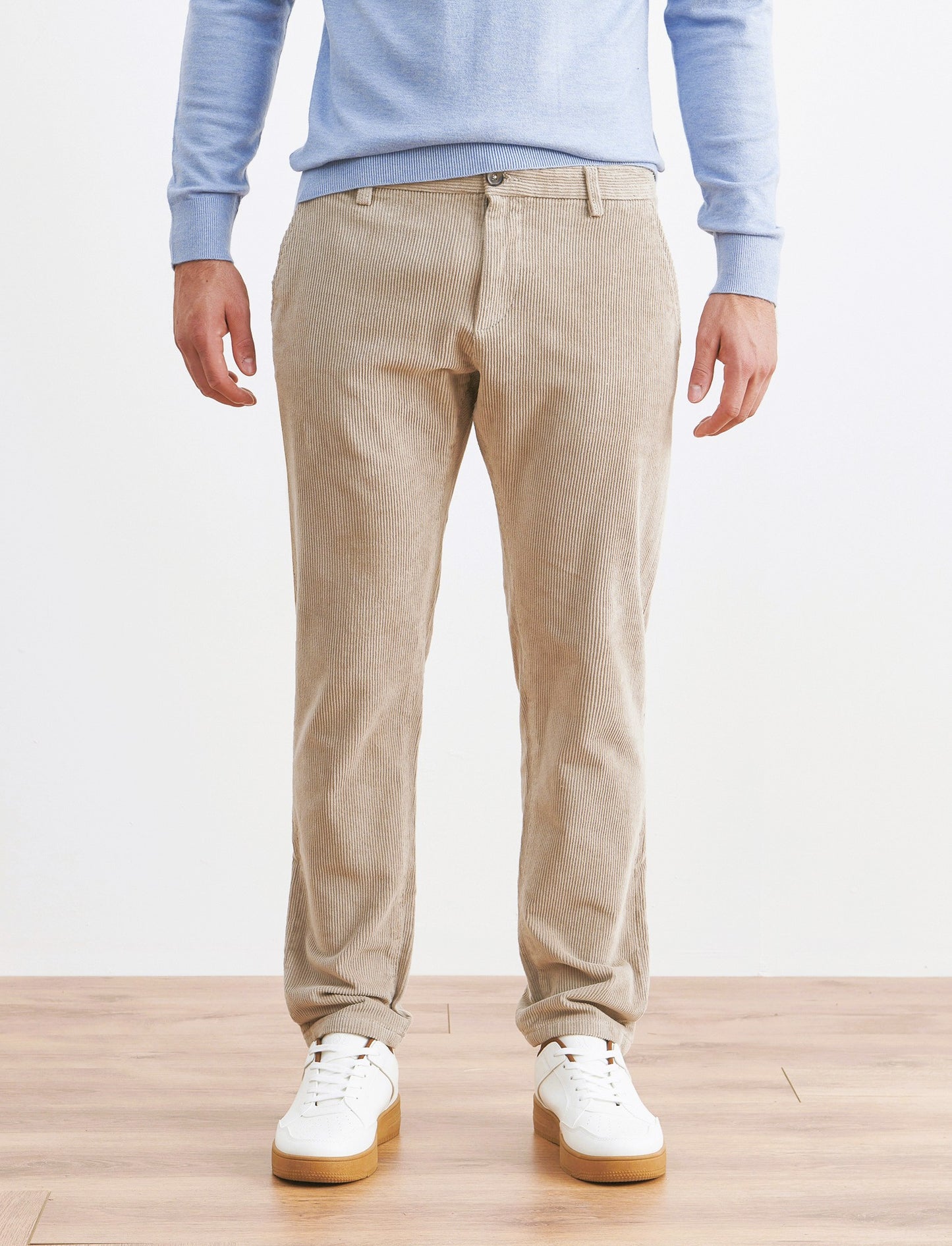 PANTALONI CHINO IN VELLUTO - Beige