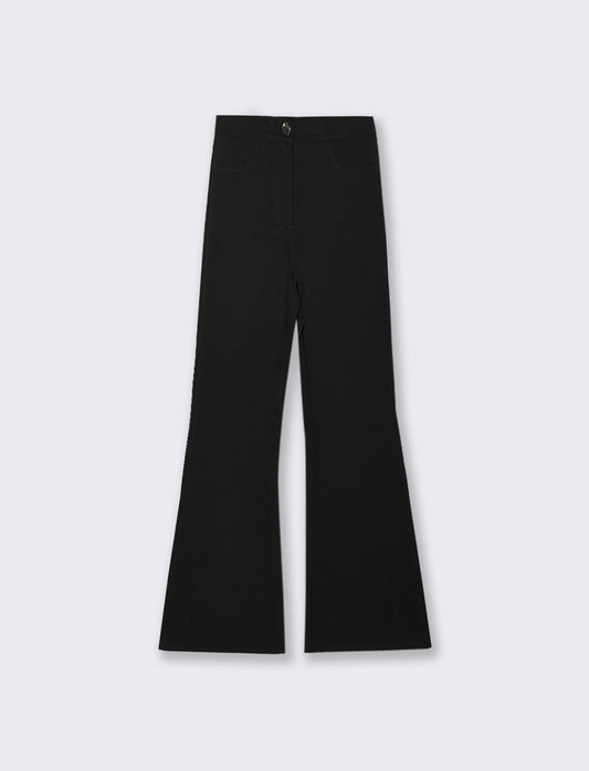 PANTALONE ADERENTE FLARE - Nero