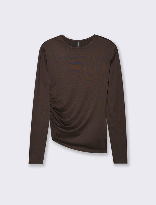 T-SHIRT  CON ARRICCIO - Moro