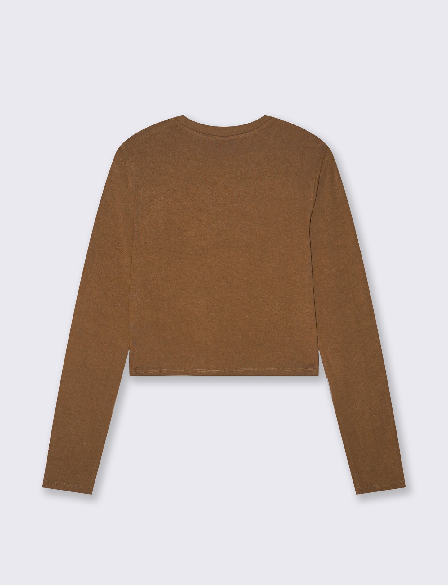 T-SHIRT BASICA CROP - Marrone tabacco