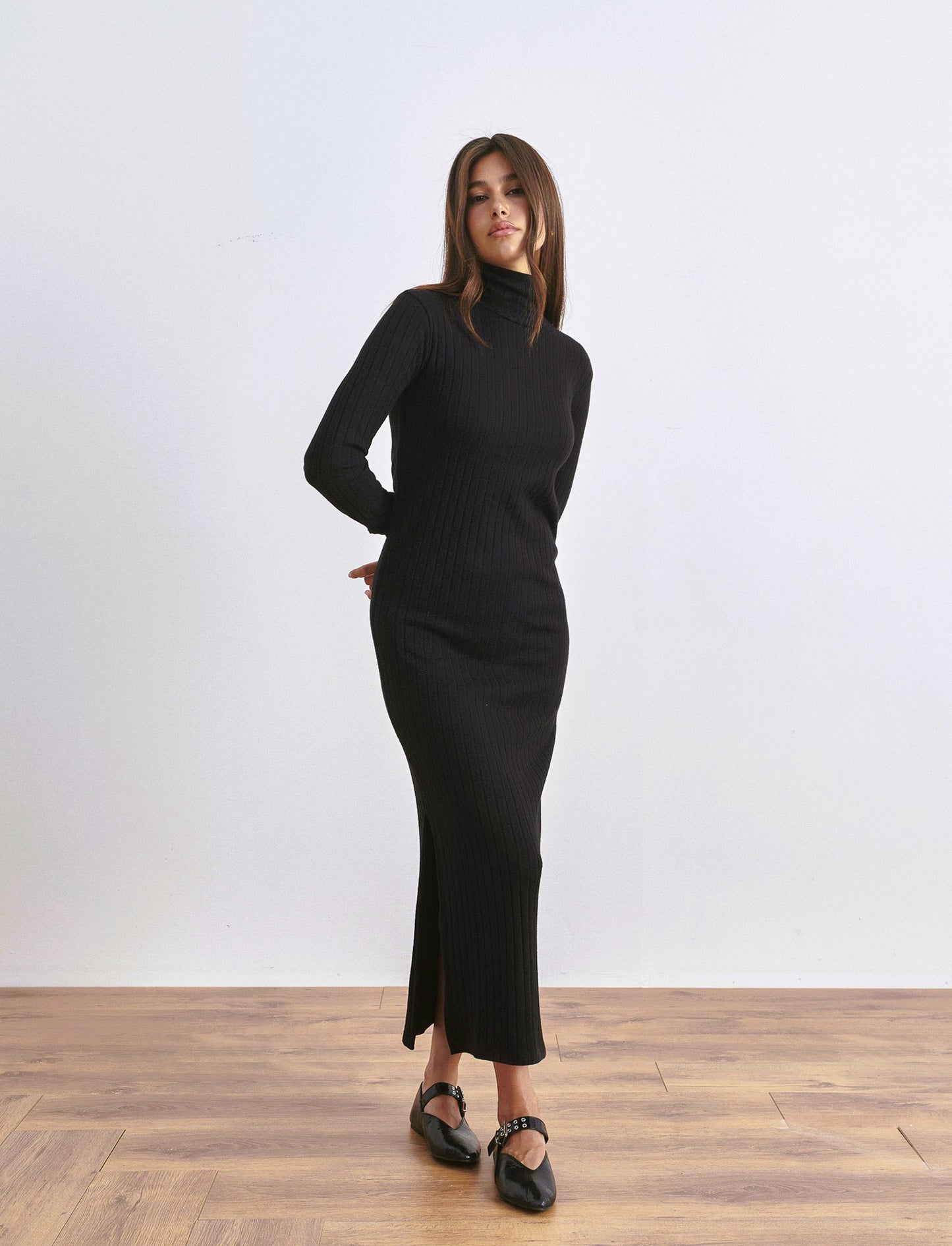 VESTITO LUNGO A COSTE - Nero