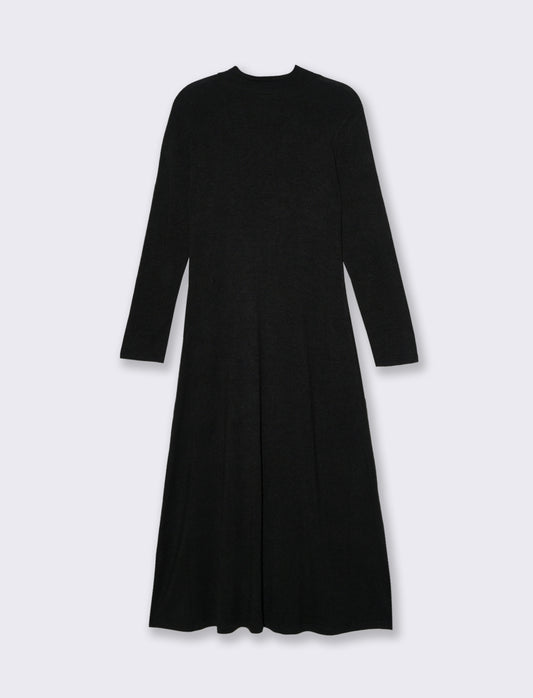 VESTITO LUNGO SVASATO - Nero