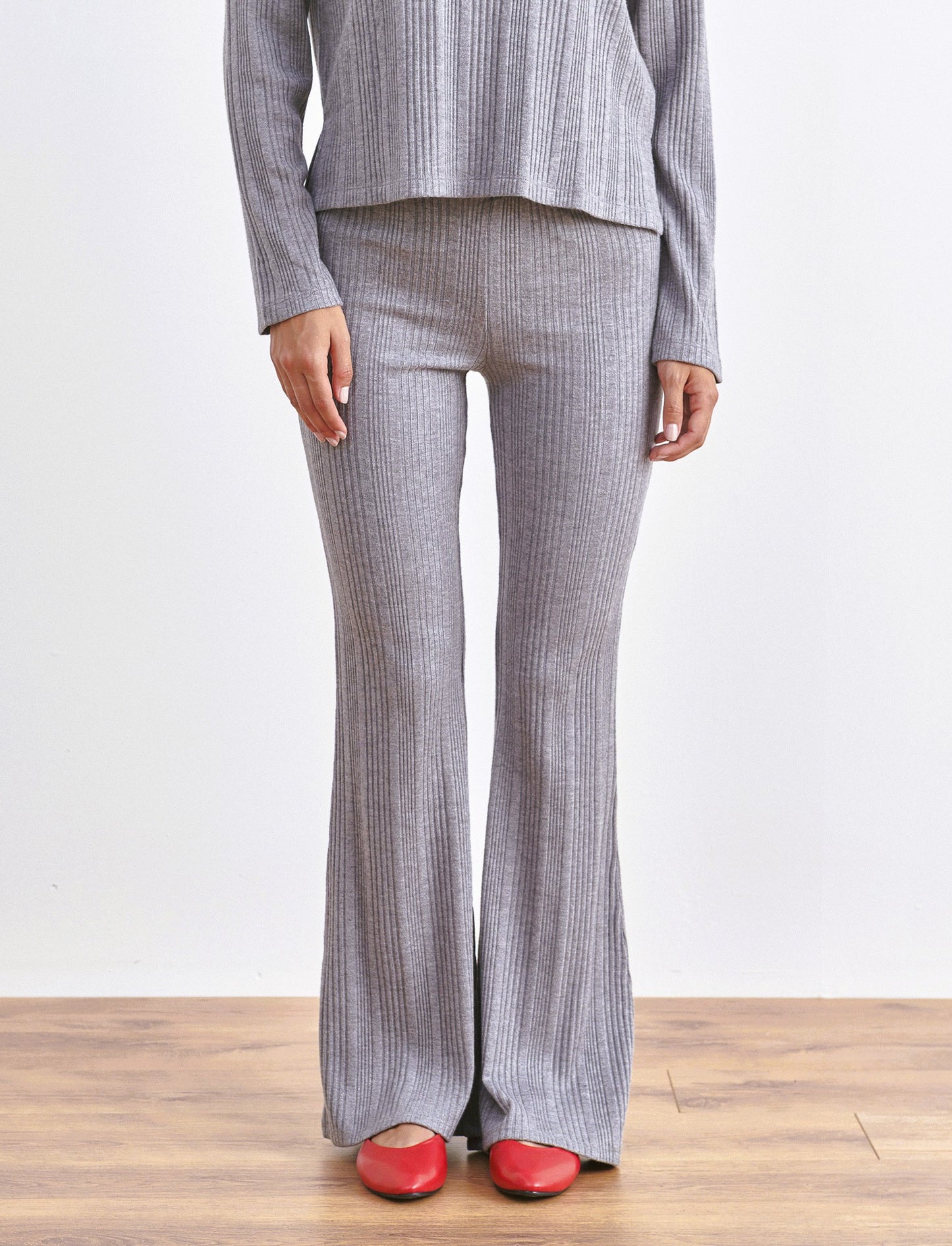 LEGGINGS  FLARE - Grigio melange
