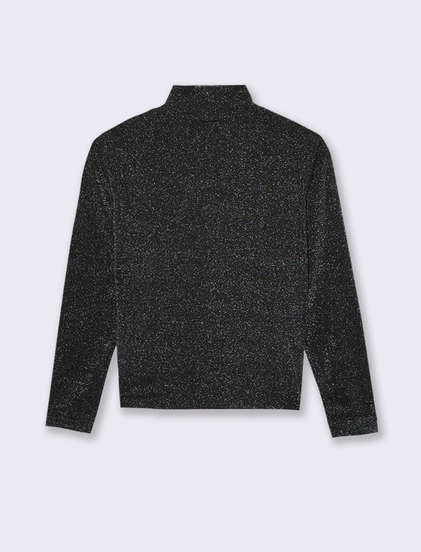 T-SHIRT IN TESSUTO CON FILO EFFETTO METALLO - Nero