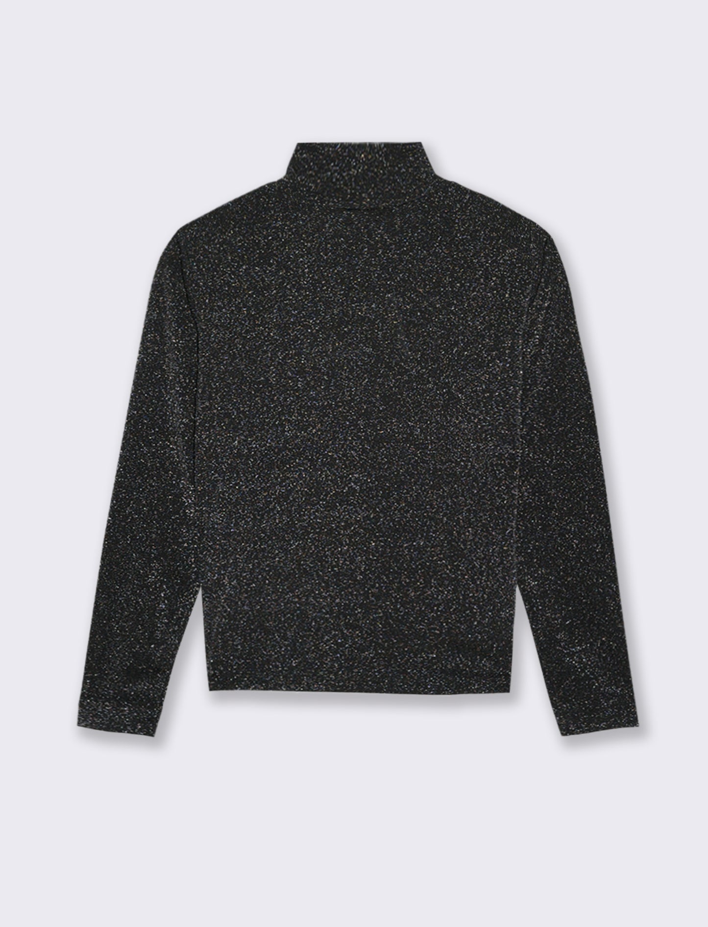 T-SHIRT IN TESSUTO CON FILO EFFETTO METALLO - Nero