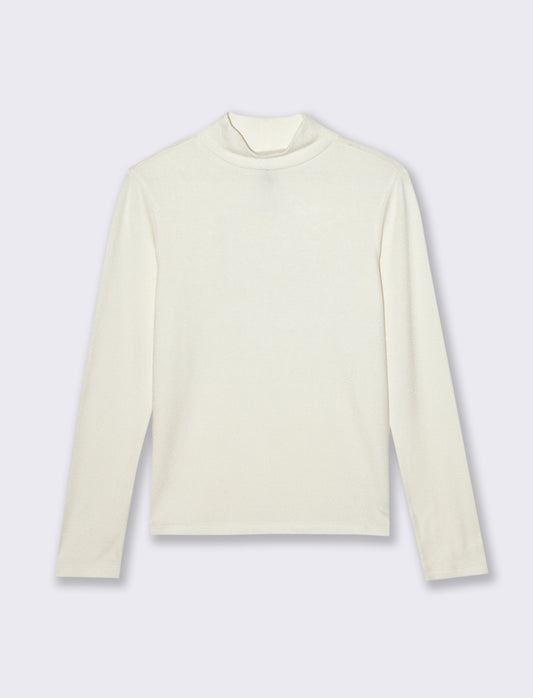 T-SHIRT BASICA MEZZO COLLO - Avorio