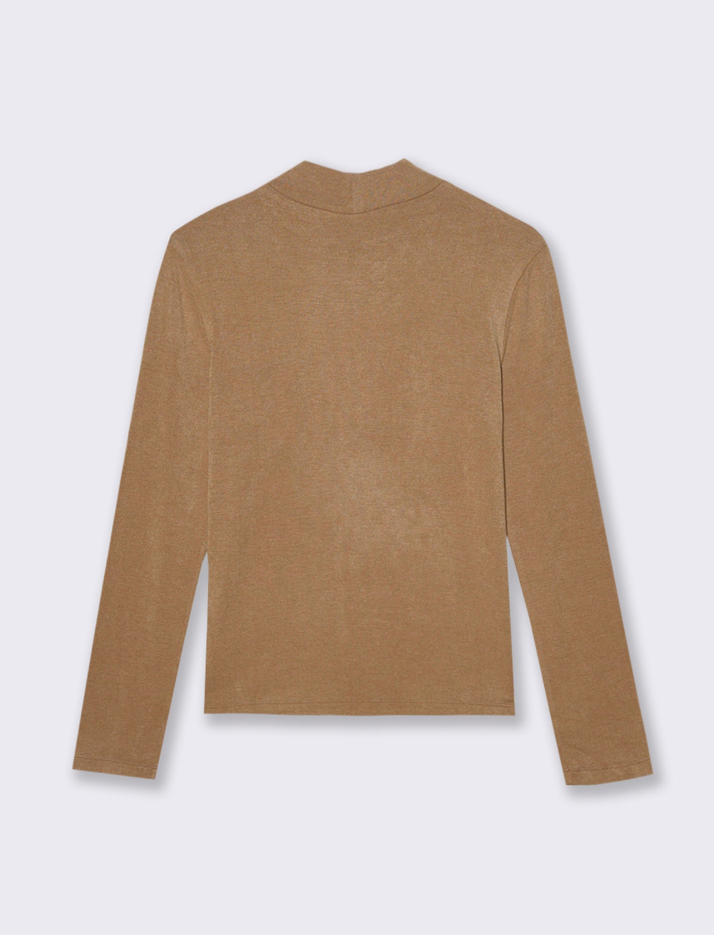 T-SHIRT BASICA MEZZO COLLO - Cammello